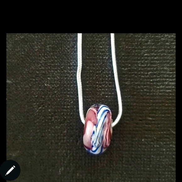 MURANO IMPORTED SWIRL PENDANT NECKLACE DESIGNER ORIGINAL - Picture 1 of 4